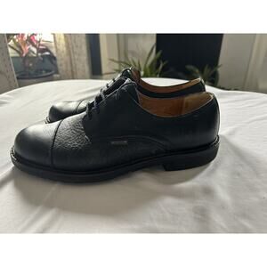Mephisto Melchior Leather Cap Toe Lace Dress Shoes Mens Size 9 Black Preppy